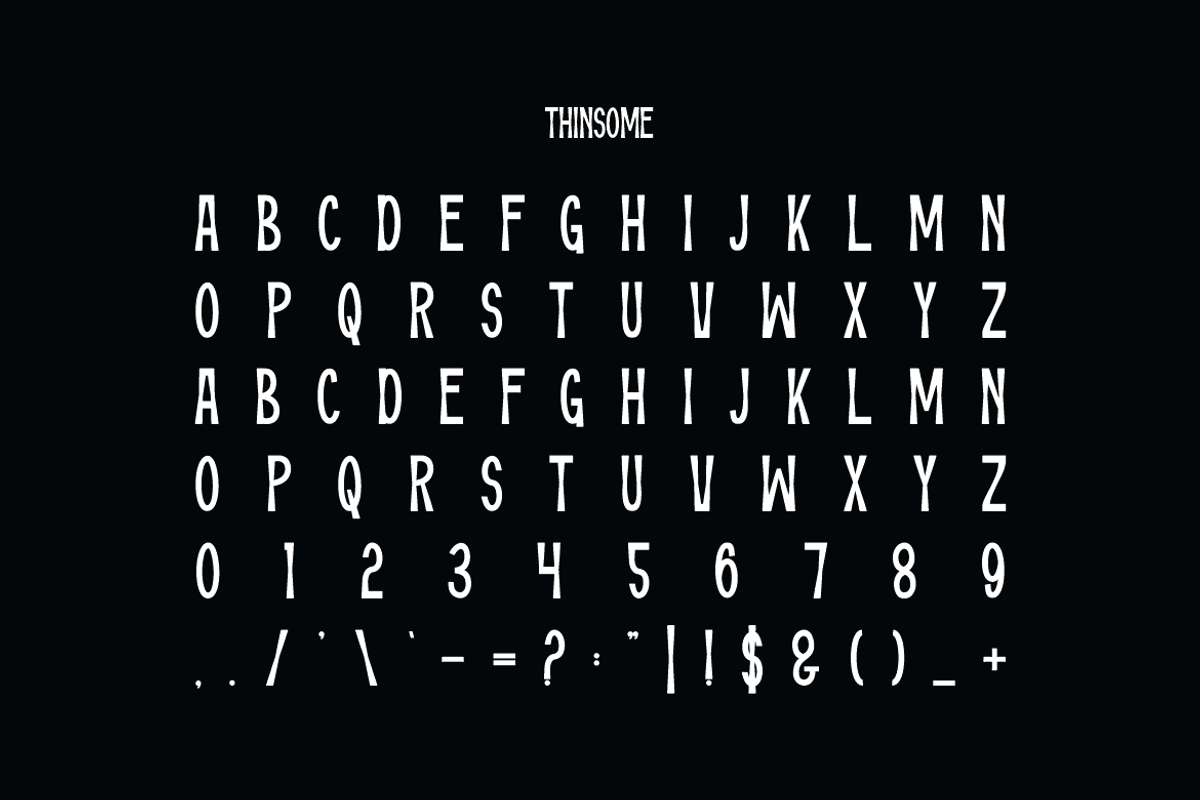 Thinsome - Thin & Tall Font, a Sans Serif Font by Iqsiart Studio (Photo 4 of 6)