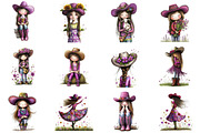 Whimsical Summer Western Girl Clipar, an Illustration by designcity5 (Thumbnail 4 of 5)