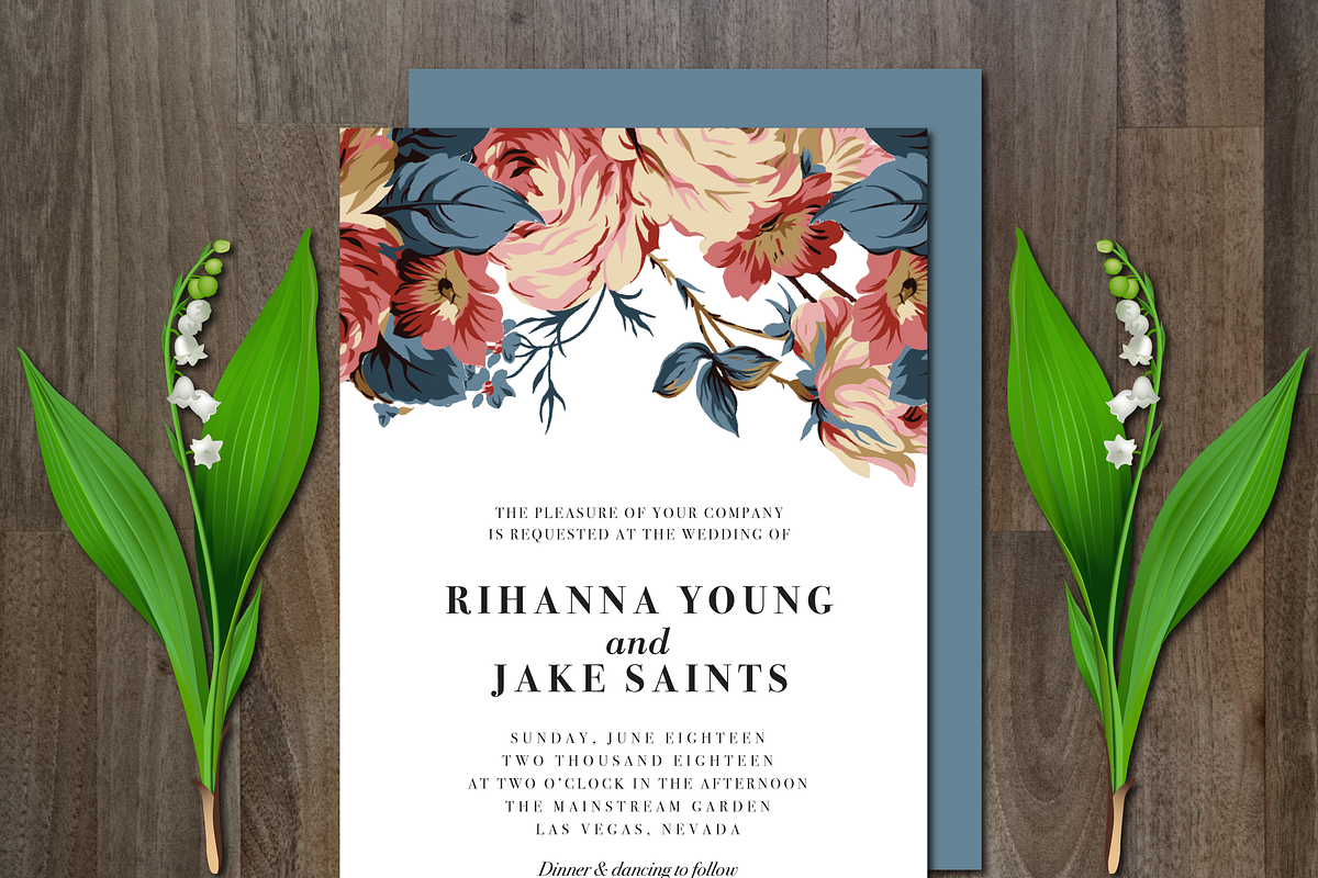 Wedding Invitation Suite Flowers, an Invitation Template by aticnomar (Photo 2 of 5)