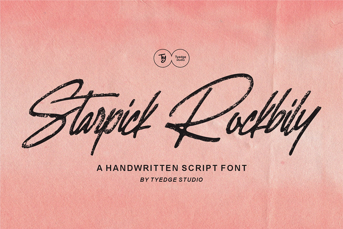Starpick Rockbily Handwritten Script, a Script Font by Tyedge Studio (Photo 1 of 7)