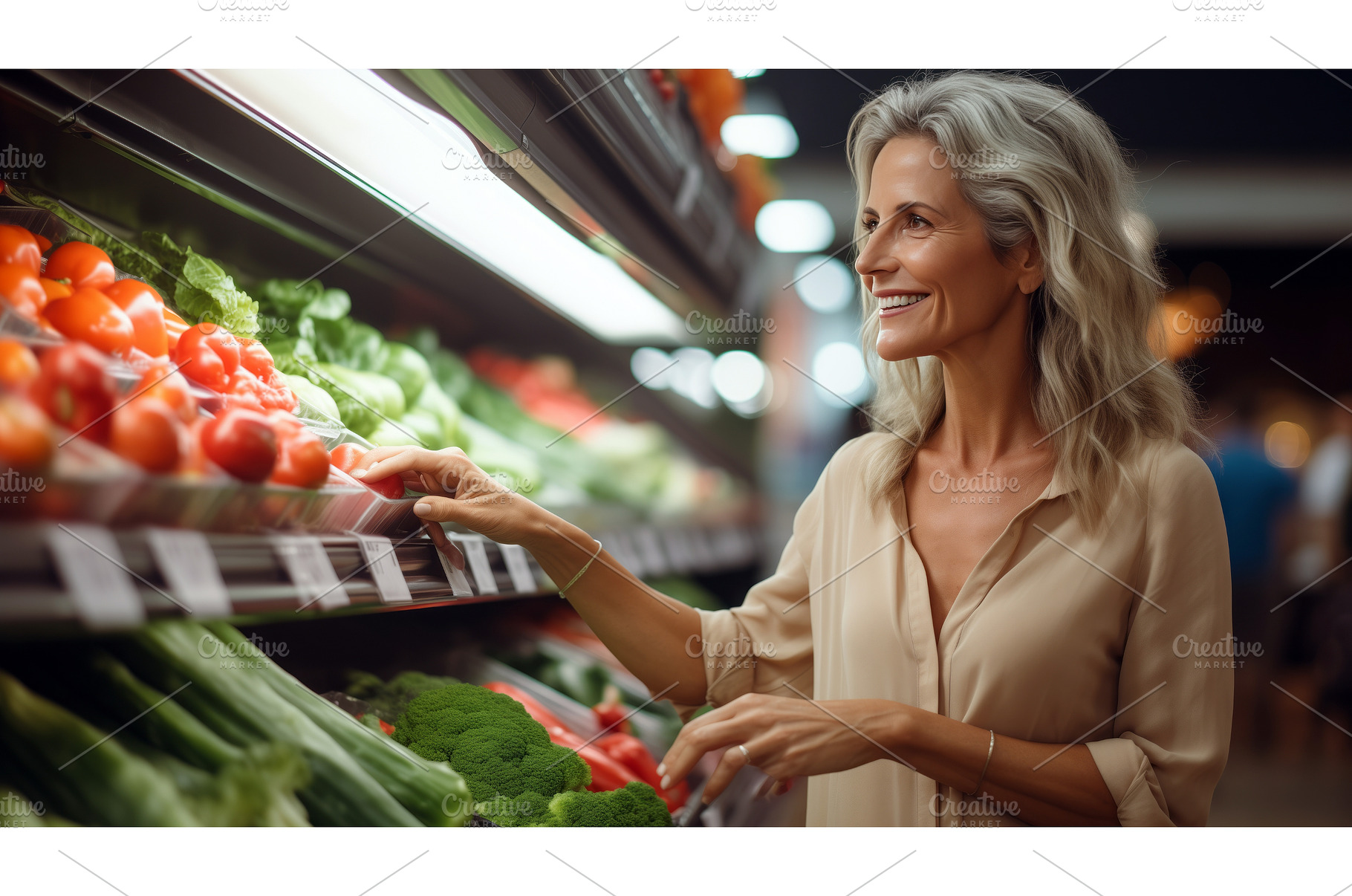 Elderly Lady Grocery Shopping in, a Person Photo by CREATIVEDEF