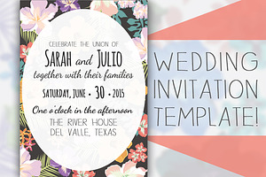 Floral Wedding Invitation Template