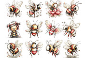 Whimsical Spring Bee Clipart, an Illustration by Designking (Thumbnail 3 of 5)