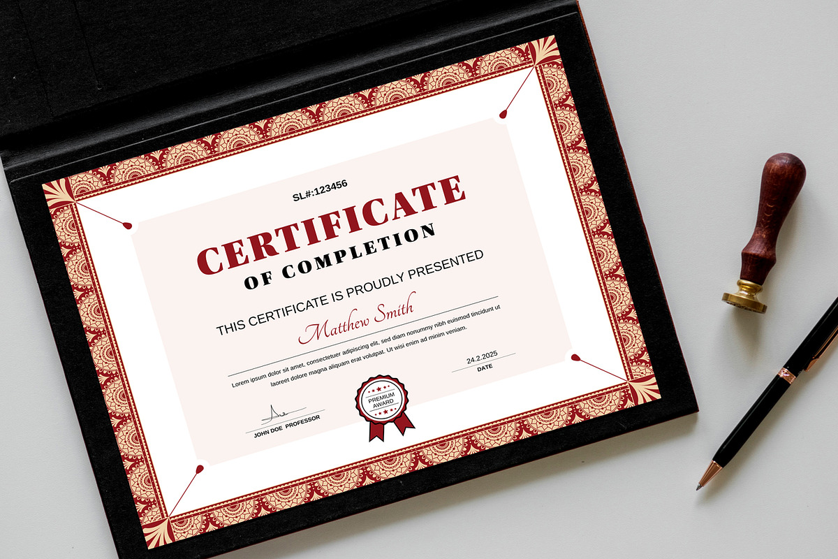 Certificate Design Template, a Stationery Template by MightyDesign (Photo 3 of 6)