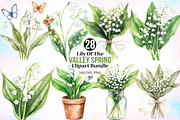 Lily of the Valley Spring Clipart, an Illustration by Canvas Craft (Thumbnail 1 of 4)