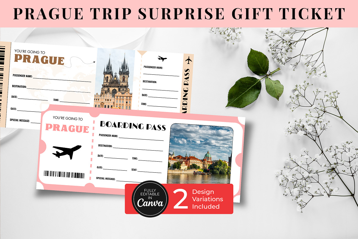 Prague Trip Surprise Gift Ticket, a Design Template by Snapybiz (Photo 3 of 10)