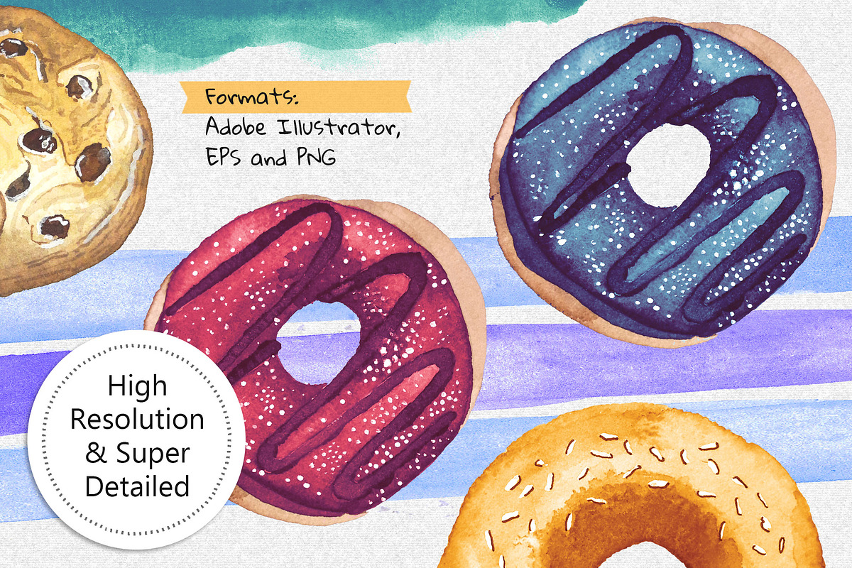 Watercolor Snack Pack, a Food Illustration by Curve and Pixel (Photo 4 of 4)