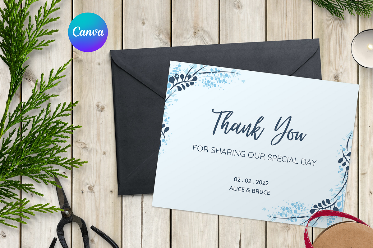 Wedding Thankyou Cards 5 in 1 Bundle, an Invitation Template by Visual Designs (Photo 2 of 5)