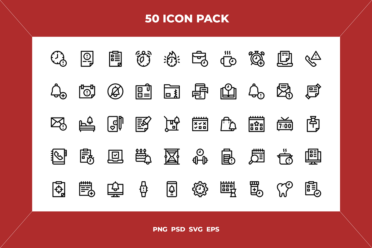 Reminder and to do icons, an Outline Icon by Wencory (Photo 1 of 2)