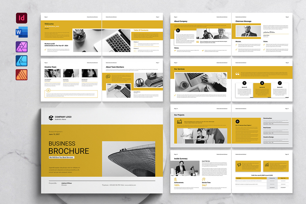 Business Brochure Template Landscape