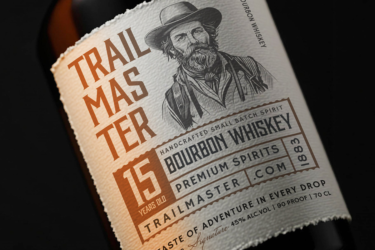 Whiskey Label + Font, a Branding & Logo Template by vatesdesign (Photo 1 of 2)