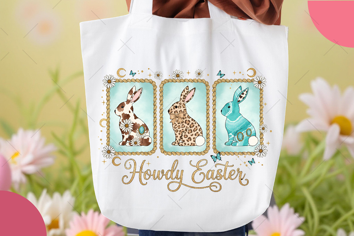 Coquette Cowgirl Easter Bunny PNG, an Illustration by OK Design (Photo 6 of 6)