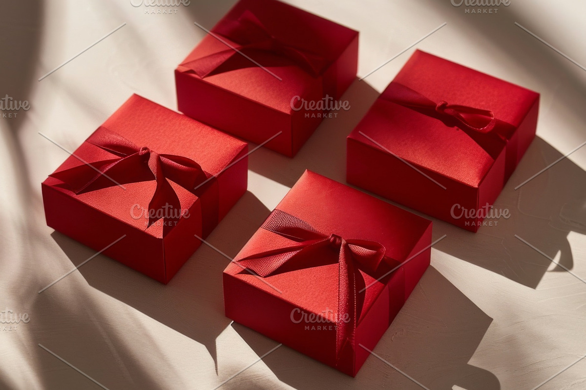 86 Gift boxes with ribbons and bows, a Holiday Photo by Handmadefont (Photo 87 of 90)