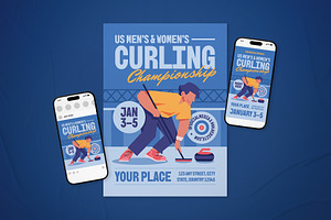 US Curling Championship Flyer Set, a Flyer Template by The Good Store