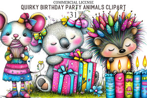 Quirky Birthday Party Animals, an Illustration by designcity5