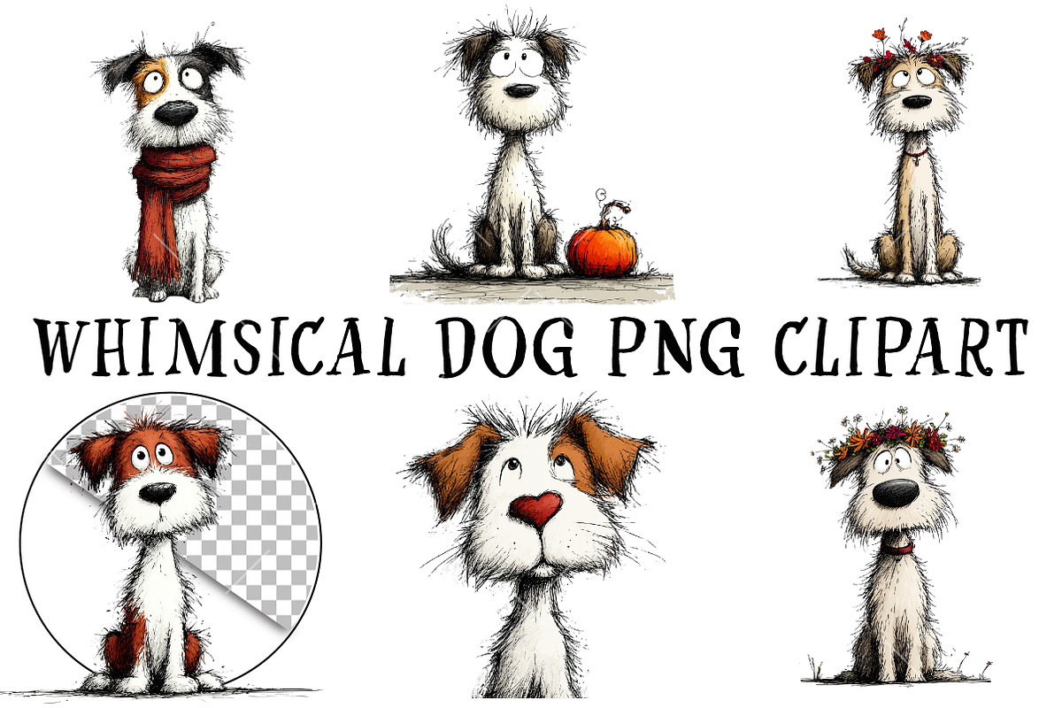 Whimsical Dog PNG Clipart, an Illustration by OK Design (Photo 3 of 6)
