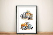 Watercolor fall, pumpkin trucks, an Object Graphic by KomtsyanTatyanaArt (Thumbnail 3 of 4)
