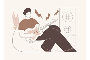 Electric guitar isolated cartoon, a Person Illustration by Visual Generation