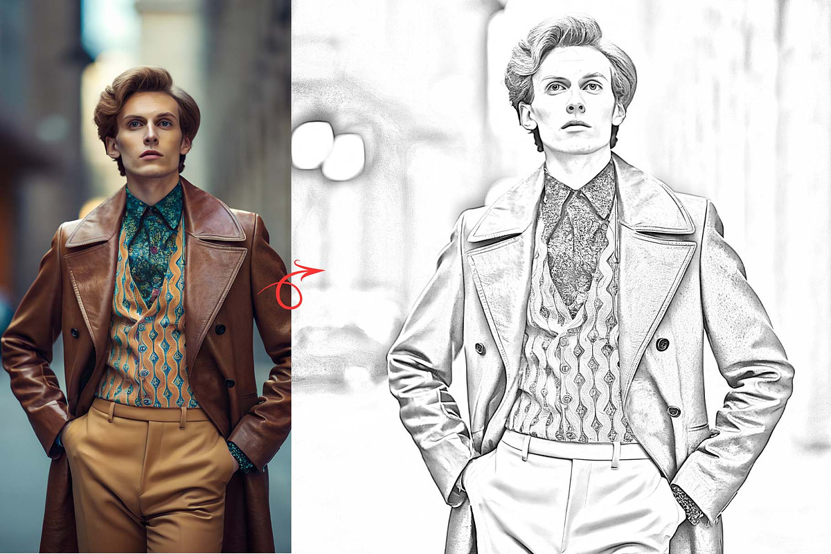 Elegant Line Art Sketch Action, an Action Add-On by MRI STUDIO (Photo 12 of 21)