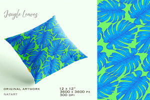 Jungle Leaves Pattern Design Jpeg