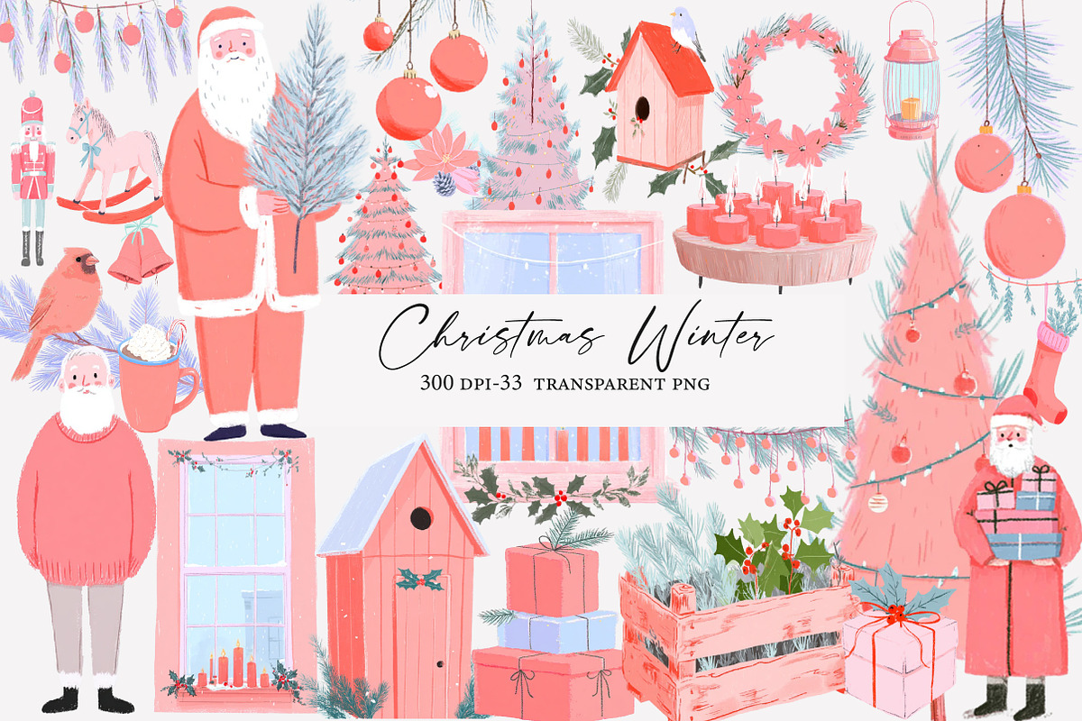 Christmas Winter Watercolor Clipart, an Illustration by Designworld (Photo 1 of 5)