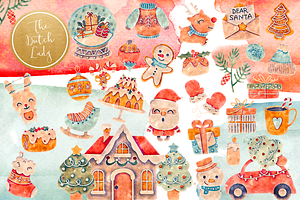 Holly Jolly Christmas Clipart Set