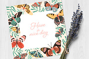 Frame background with butterflies, an Animal Illustration by Good Studio (Thumbnail 2 of 3)