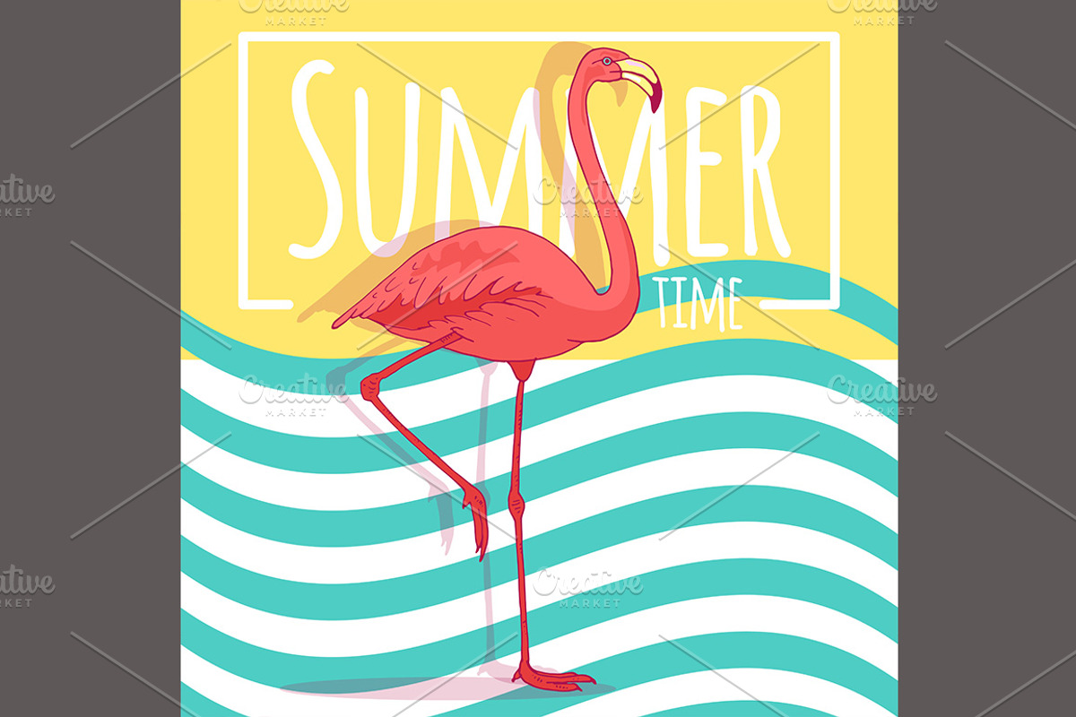 Flamingo bird set, an Animal Illustration by OKart.studio (Photo 2 of 6)