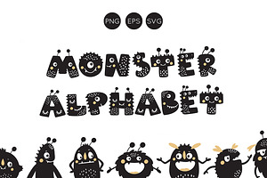 Monsters Alphabet And Illustration