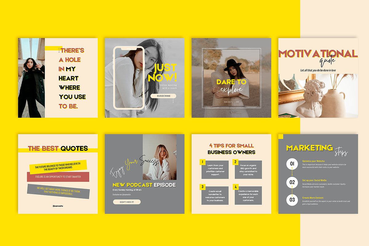 100 Instagram Creator For Coach, a Social Media Template by Lafnaeri