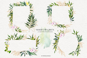 Shades Of Green Watercolor Clipart