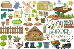 Watercolor Gardening Clipart Set, a Healthcare Illustration by Digi_Design_World
