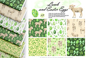 Watercolor Easter Seamless Patterns, an Illustration by OlDm_Shop (Thumbnail 1 of 9)