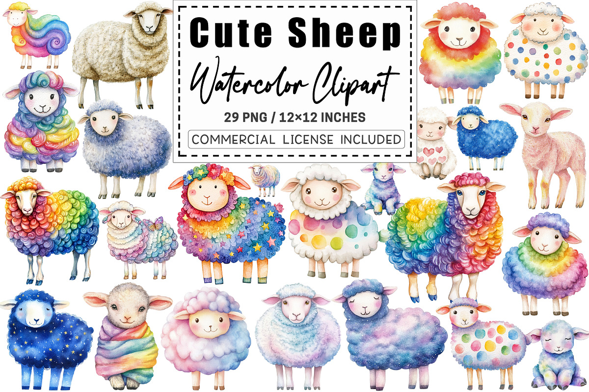 Cute Sheep Watercolor Sublimation, a Graphic by CitraGraphics (Photo 1 of 5)