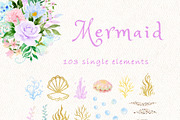 Mermaid baby clipart, an Animal Illustration by heyiamalice (Thumbnail 7 of 13)
