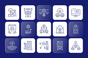 Cloud Network Icons, an Outline Icon by Prosymbols (Thumbnail 5 of 7)
