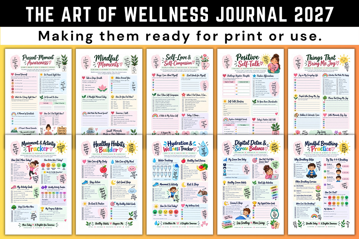 The Art of Wellness Journal 2027, a Stationery Template by Designmela01 (Photo 2 of 12)