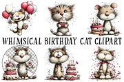 Whimsical Birthday Cat Clipart, an Illustration by OK Design (Thumbnail 2 of 6)