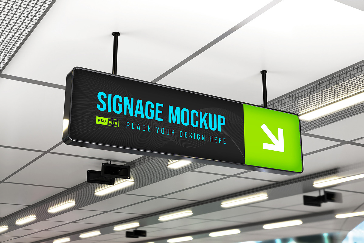 Horizontal Signage Mockup, an Advertising Mockup by Modaldesain (Photo 1 of 4)