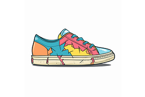 Colorful Sneakers Vibrant Graffiti