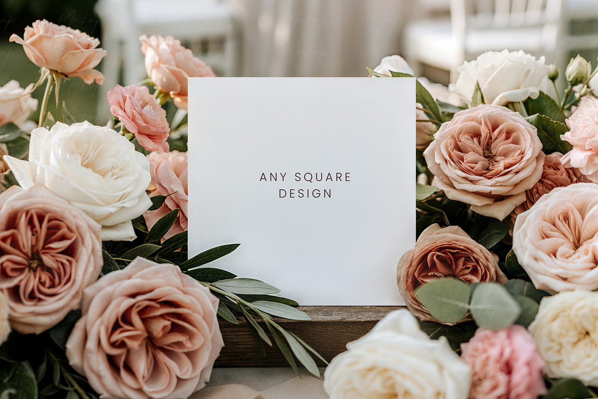 Square Card Mockup Garden Rose, a Product Mockup by TatiMockup (Photo 2 of 5)