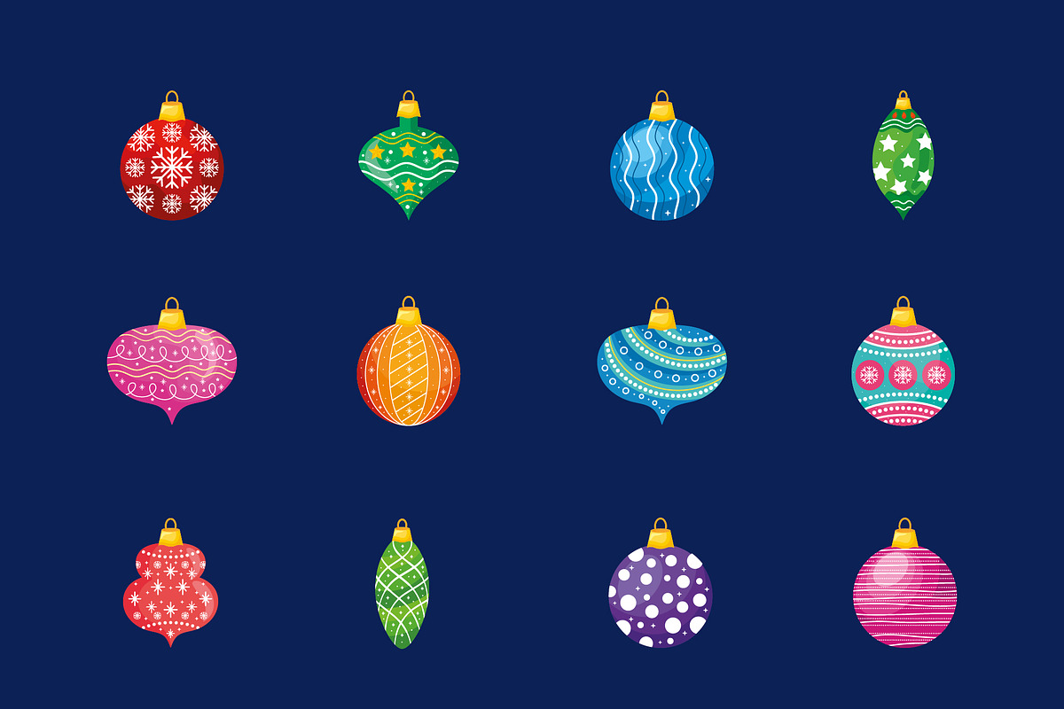 Christmas Balls Illustration Set