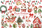 Classic Christmas watercolor clipart, a Graphic by AquarelleSpace (Thumbnail 1 of 4)