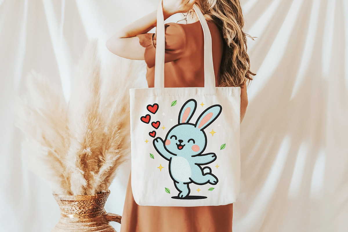 Happy Bunny Hearts Valentine Clipart, an Illustration by Designking (Photo 5 of 6)