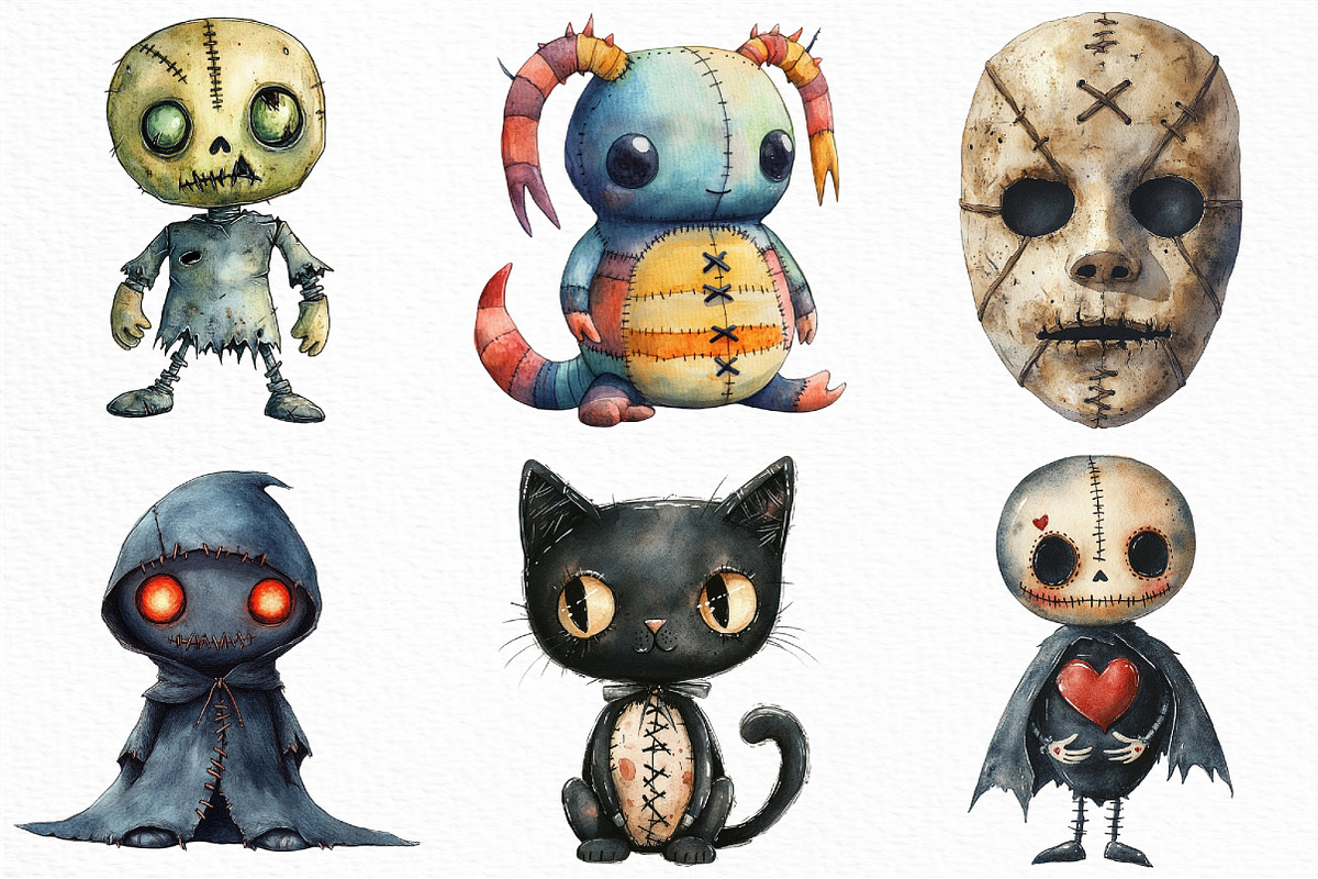 Halloween Gothic Voodoo Doll Clipart, an Illustration by Craft Nest (Photo 5 of 6)