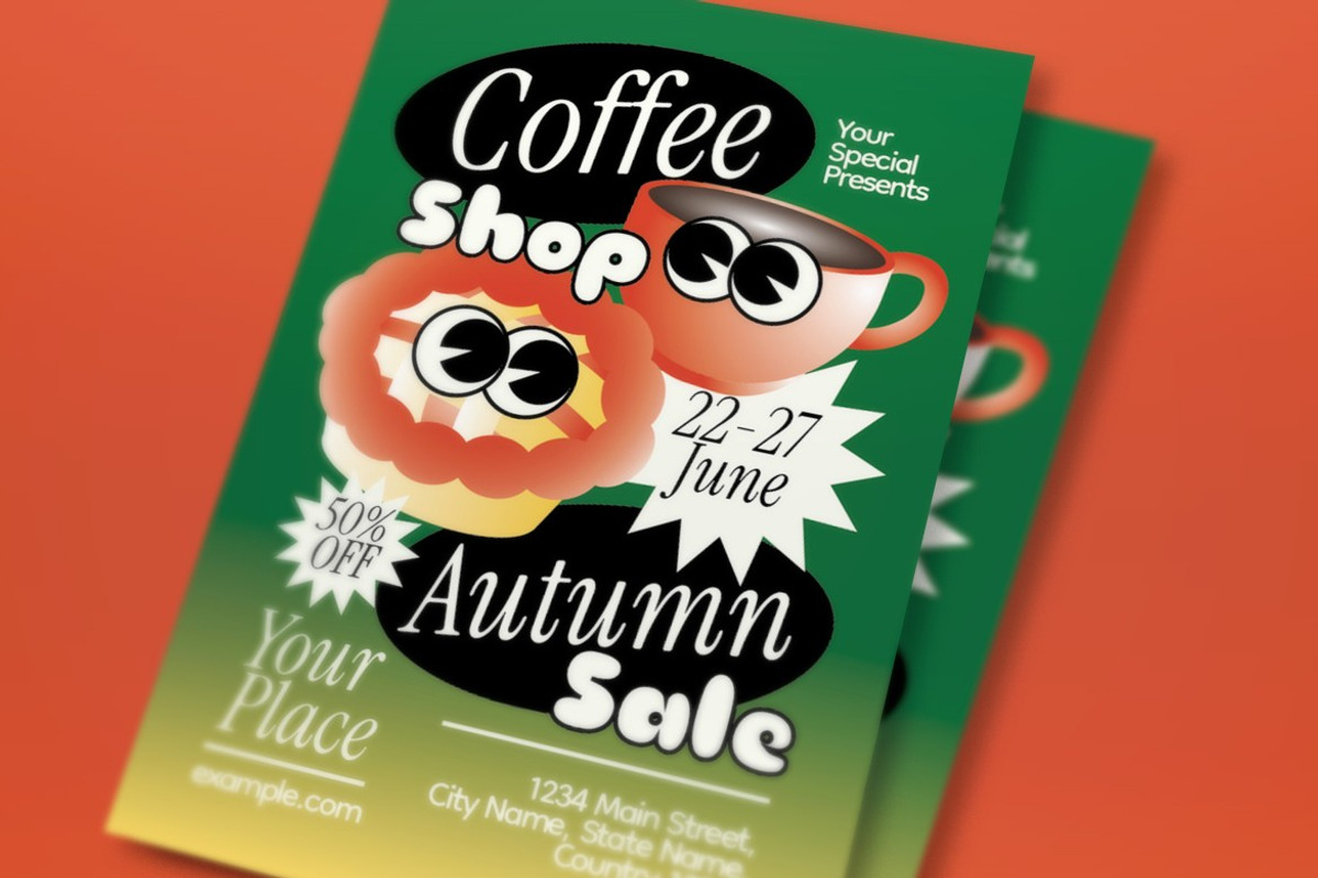 Coffee Shop Autumn Sale Flyer, a Flyer Template by graphicook (Photo 2 of 3)