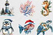 Merry Maritime Christmas Clipart, an Illustration by Black Bird Studio (Thumbnail 4 of 6)