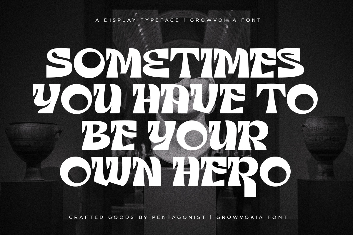 GROWVOKIA | Groovy Display, a Serif Font by Pentagonistudio (Photo 7 of 10)