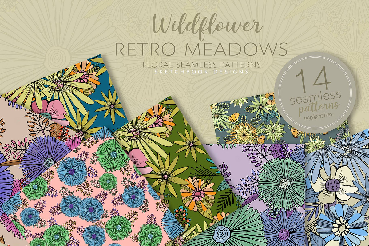 Wildflower Meadows Pattern Set, a Pattern Graphic by Sketchbook Designs (Photo 5 of 10)