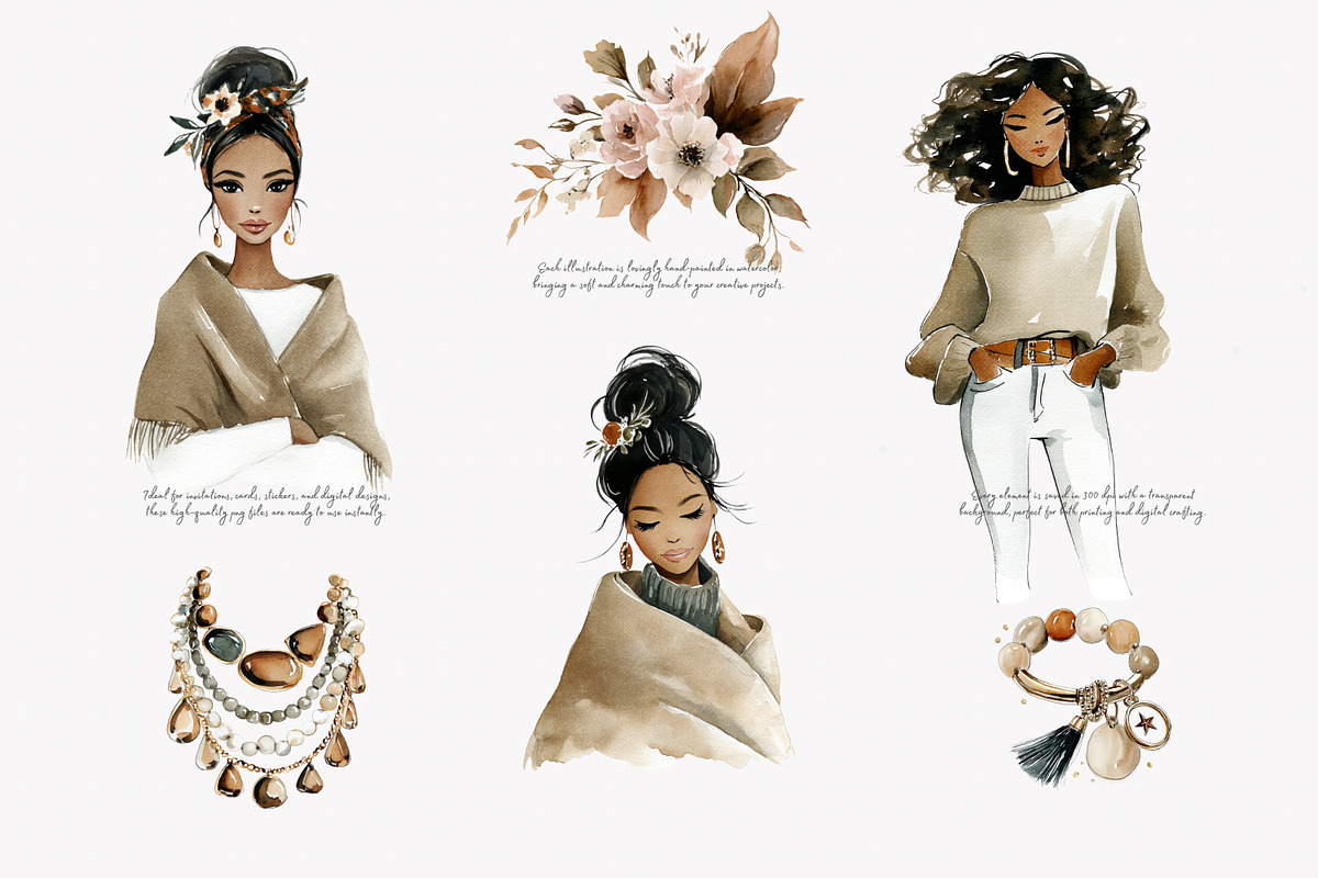 Autumn watercolor clipart set, a Decorative Illustration by Patishop Art (Photo 7 of 9)